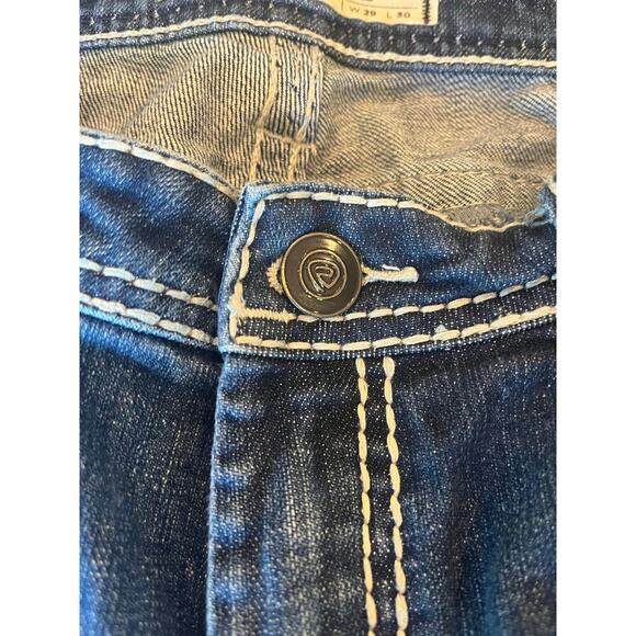 Rock & Roll Mid Rise Trouser Jean Women 29x30 Western Cowgirl Country Y2K Stitch - Picture 8 of 11